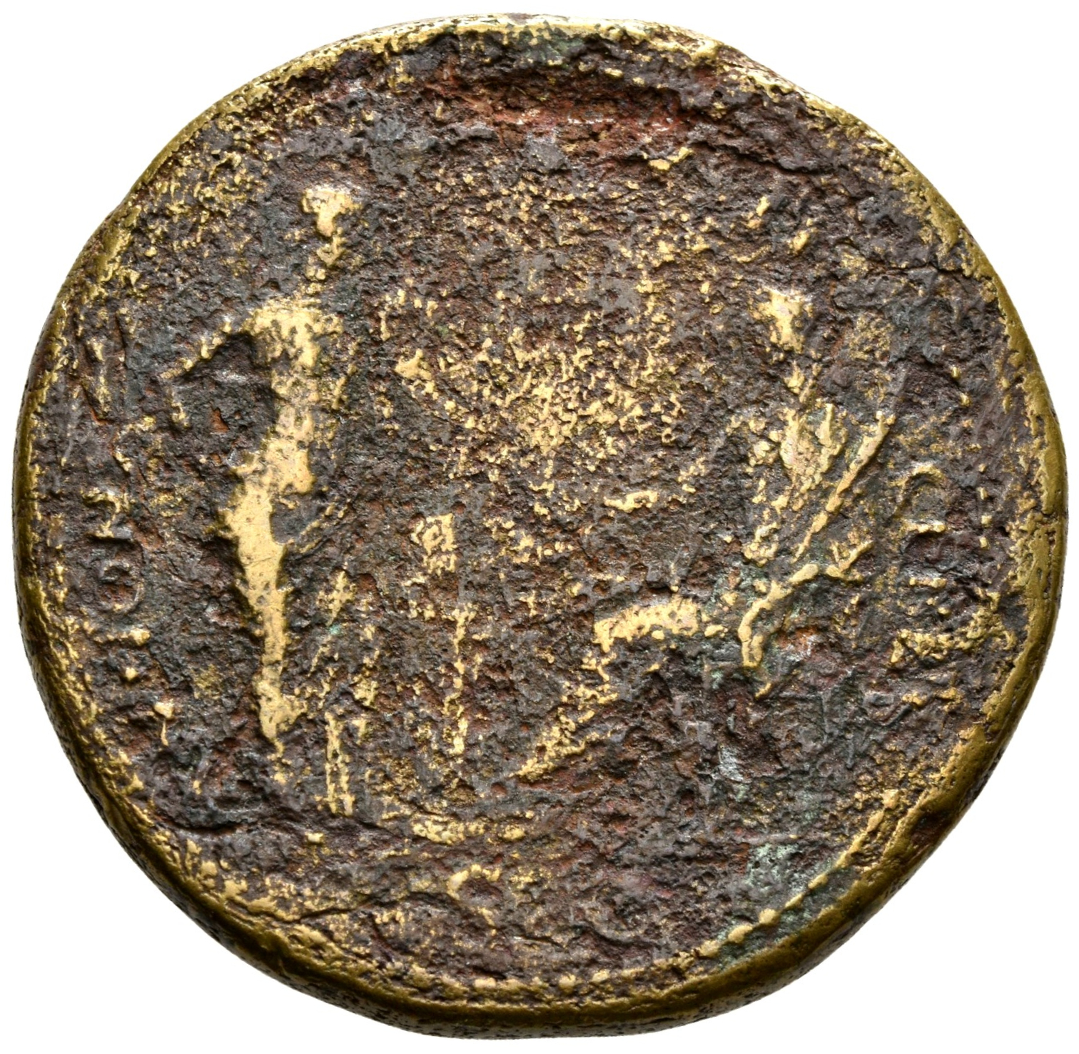 RIC I (second edition) Nero 430 Nero reverse, Ceres, right, veiled and draped, seated left, holding corn-ears and torch, f...