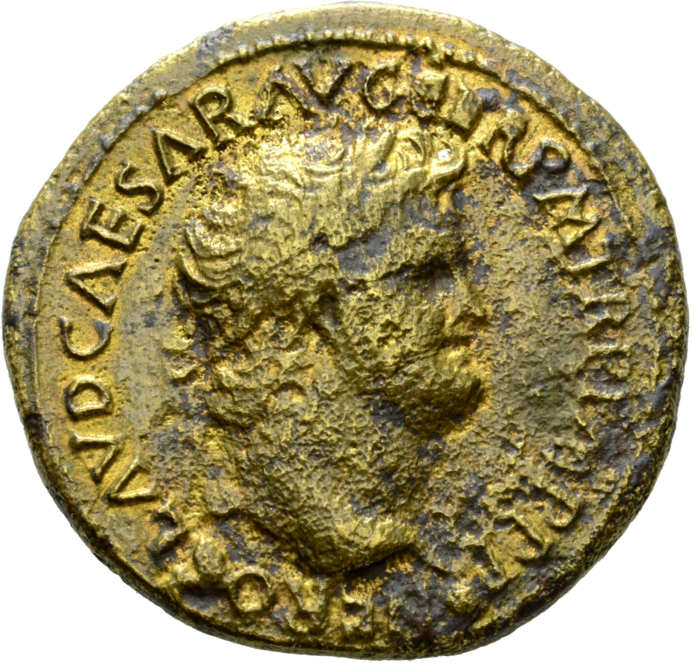 RIC I (second edition) Nero 445 Nero obverse, Head of Nero, laureate, right; small globe at point of neck