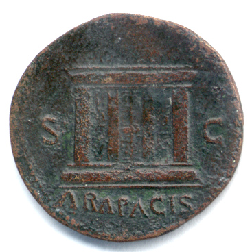 RIC I (second edition) Nero 458 Nero reverse, Altar with decorated panels and ornamented top, and central double doors