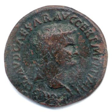 RIC I (second edition) Nero 458 Nero obverse, Head of Nero, bare, right; small globe at point of neck