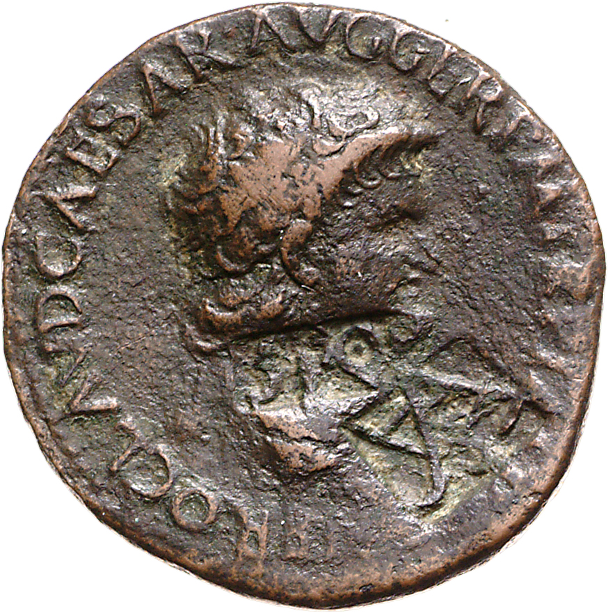 RIC I (second edition) Nero 475 Nero obverse, Head of Nero, bare, right; small globe at point of neck