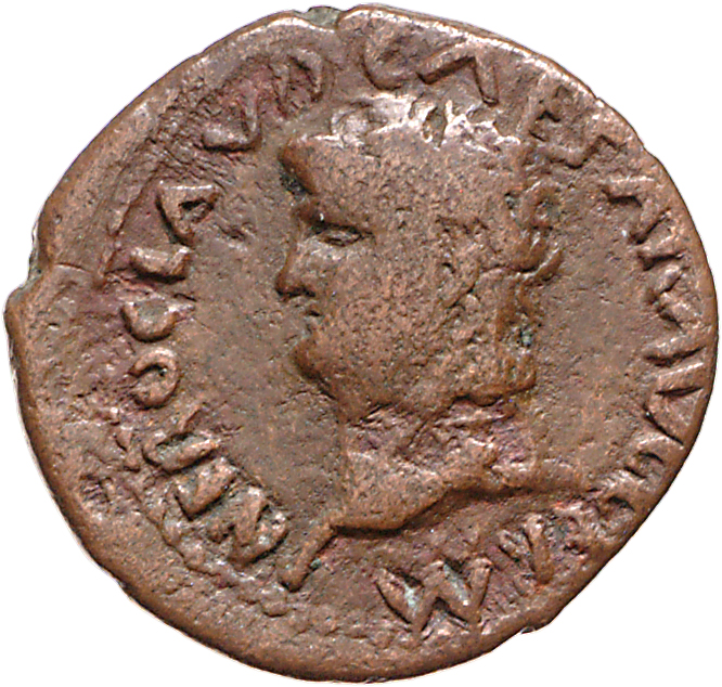 RIC I (second edition) Nero 480 Nero obverse — Head of Nero, bare, left; small globe at point of neck