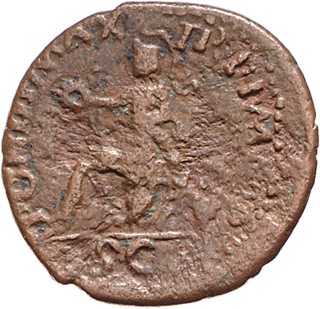 RIC I (second edition) Nero 480 Nero reverse — Roma, helmeted, in military dress, seated left on cuirass, holding wreath a...