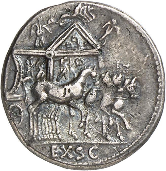 RIC I (second edition) Nero 5 Nero reverse, Slow quadriga, ornamented, right, surmounted by four miniature horses; victori...