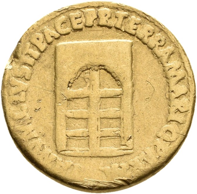 RIC I (second edition) Nero 50 Nero reverse, Temple of Janus with closed doors