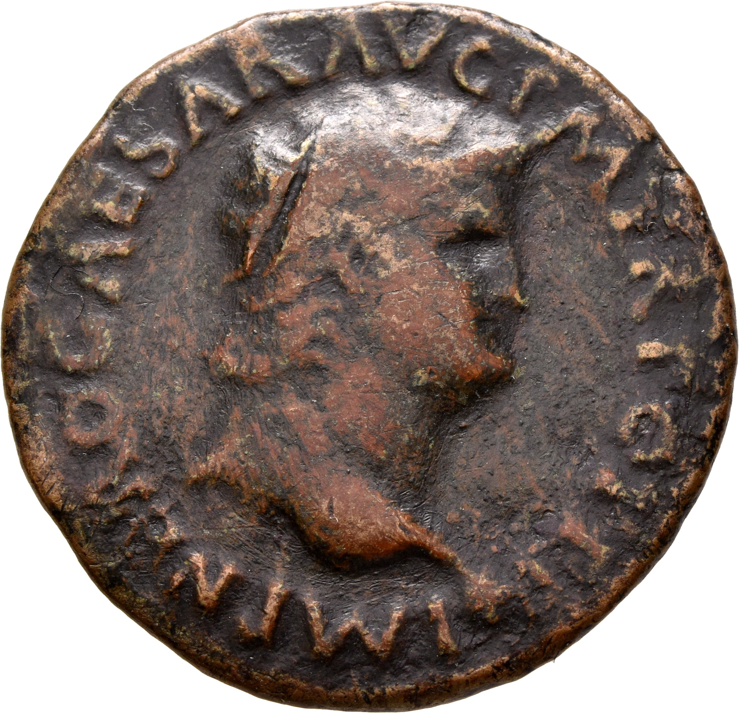 RIC I (second edition) Nero 526 Nero obverse, Head of Nero, bare, right; small globe at point of neck