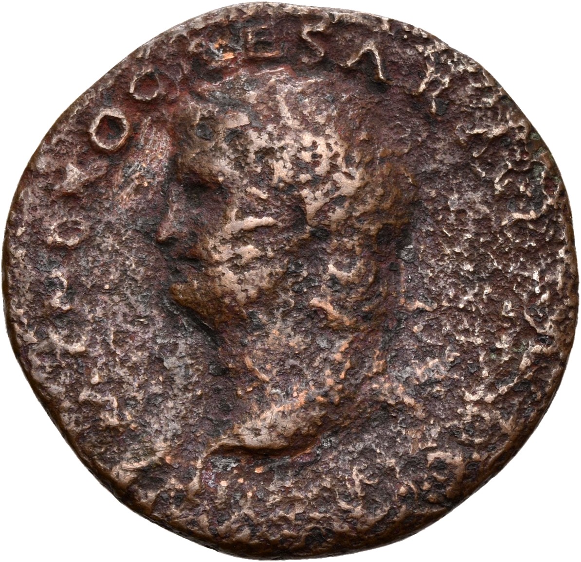 RIC I (second edition) Nero 542 Nero obverse, Head of Nero, bare, left; small globe at point of neck