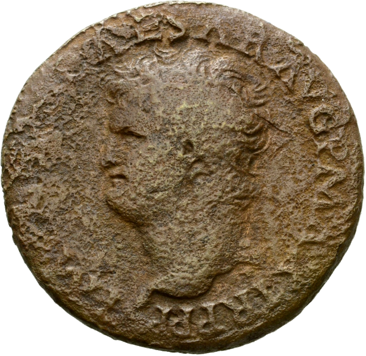 RIC I (second edition) Nero 544 Nero obverse, Head of Nero, bare, left; small globe at point of neck