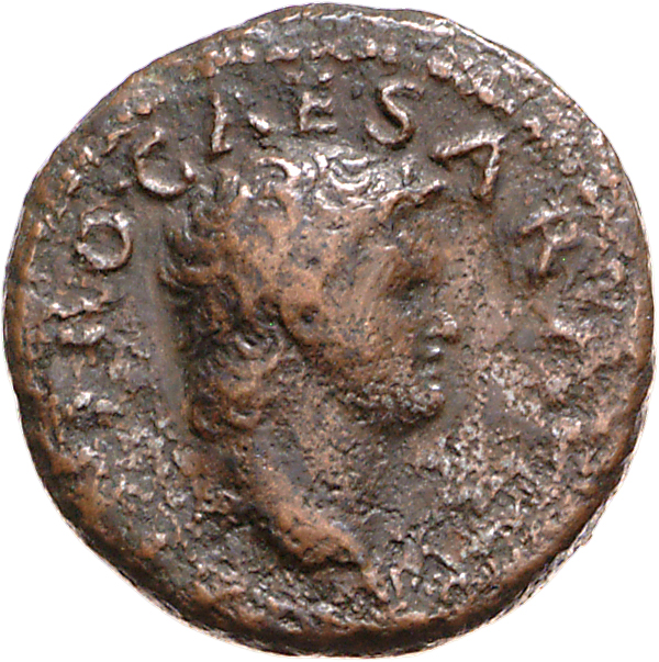 RIC I (second edition) Nero 550 Nero obverse — Head of Nero, bare, right; small globe at point of neck