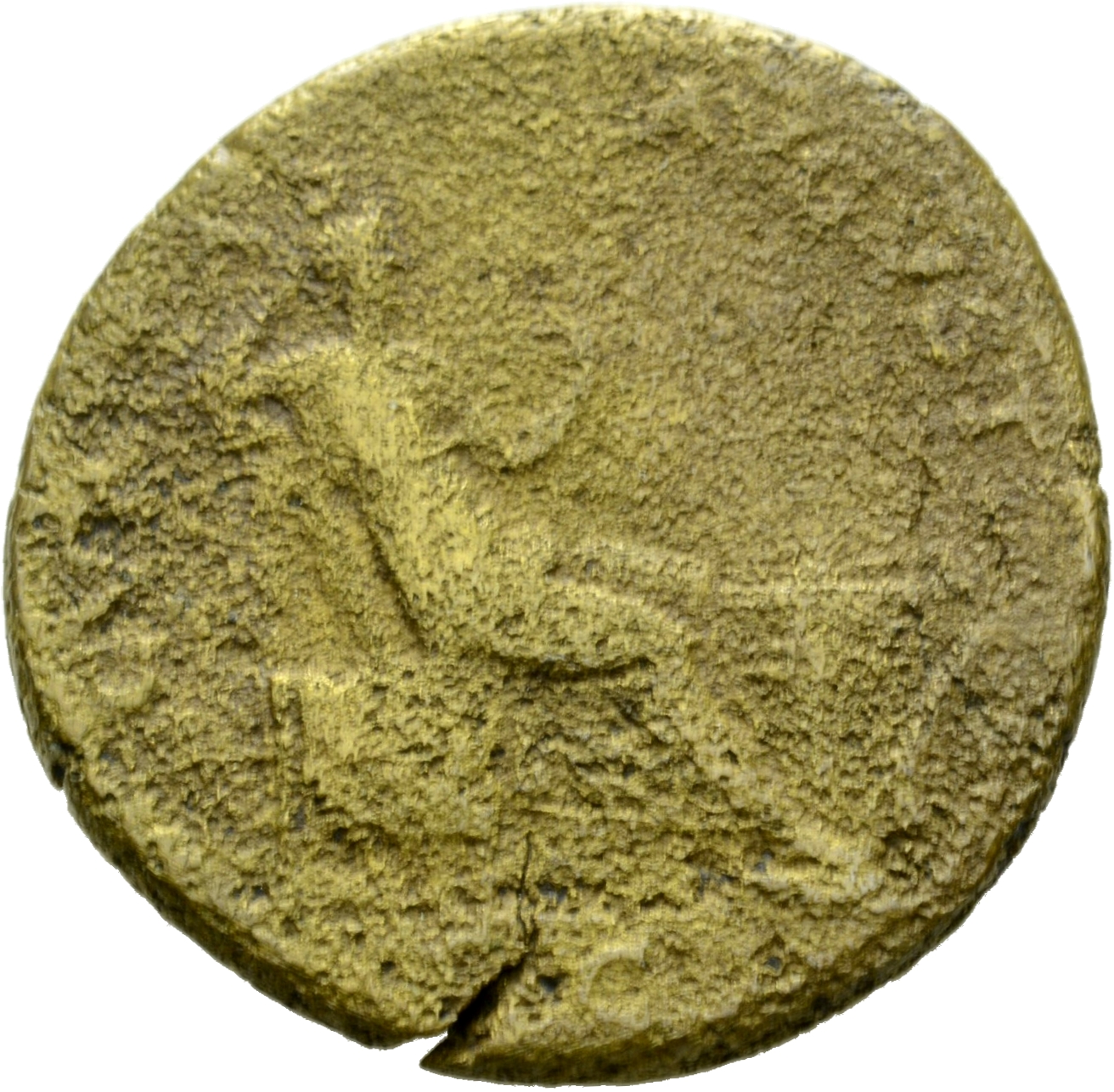 RIC I (second edition) Nero 596 Nero reverse, Securitas, bare to waist, seated right, on throne, resting head against righ...