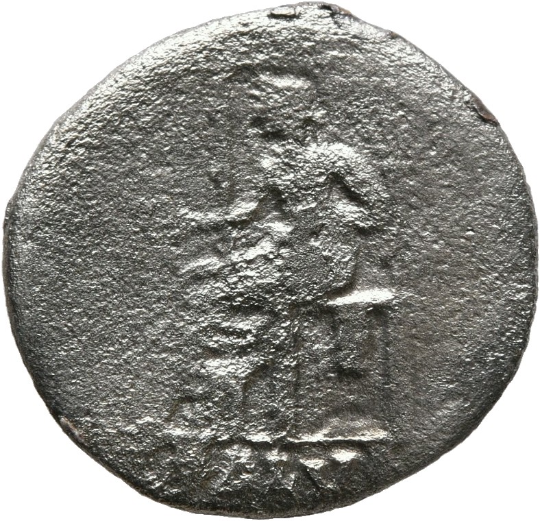 RIC I (second edition) Nero 60 Nero reverse, Salus, draped, seated left, on ornamental throne, holding patera in right han...
