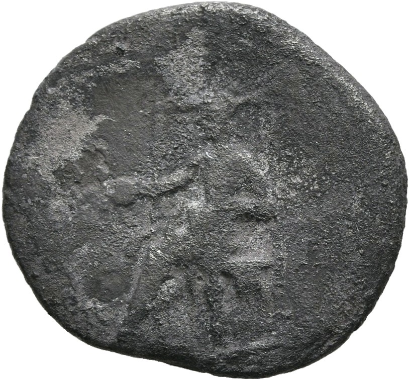 RIC I (second edition) Nero 60 Nero reverse, Salus, draped, seated left, on ornamental throne, holding patera in right han...