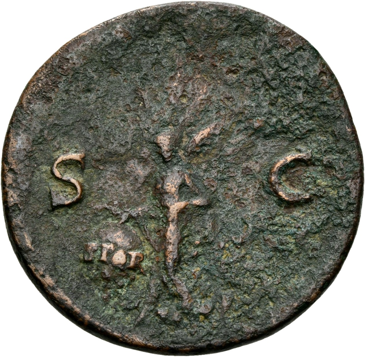 RIC I (second edition) Nero 605 Nero reverse, Victory, winged, draped, moving left, holding in both hands shield inscribed...