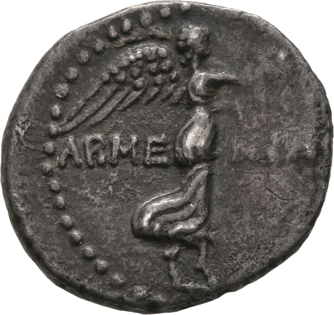 RIC I (second edition) Nero 616 Nero reverse, Victory advancing right, holding wreath in right hand and palm in left