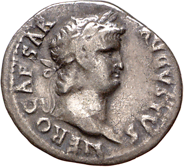 RIC I (second edition) Nero 62 Nero obverse, Head of Nero, laureate, right, with beard