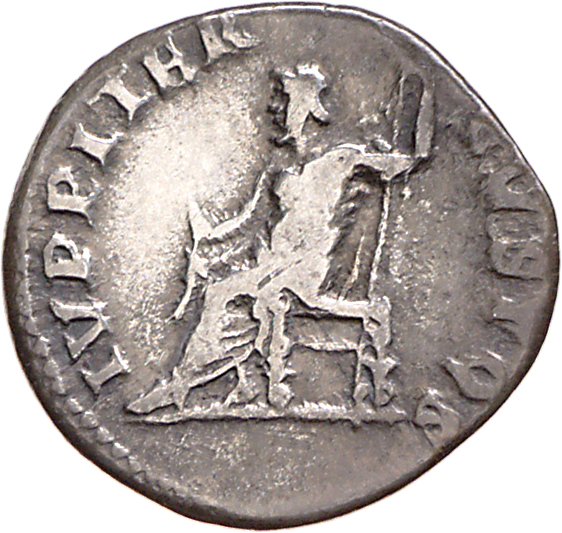 RIC I (second edition) Nero 64 Nero reverse, Jupiter, bare to waist, cloak round lower limbs, seated, left on throne, hold...