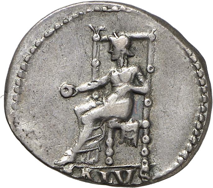 RIC I (second edition) Nero 67 Nero reverse, Salus, draped, seated left, on ornamental throne, holding patera in right han...