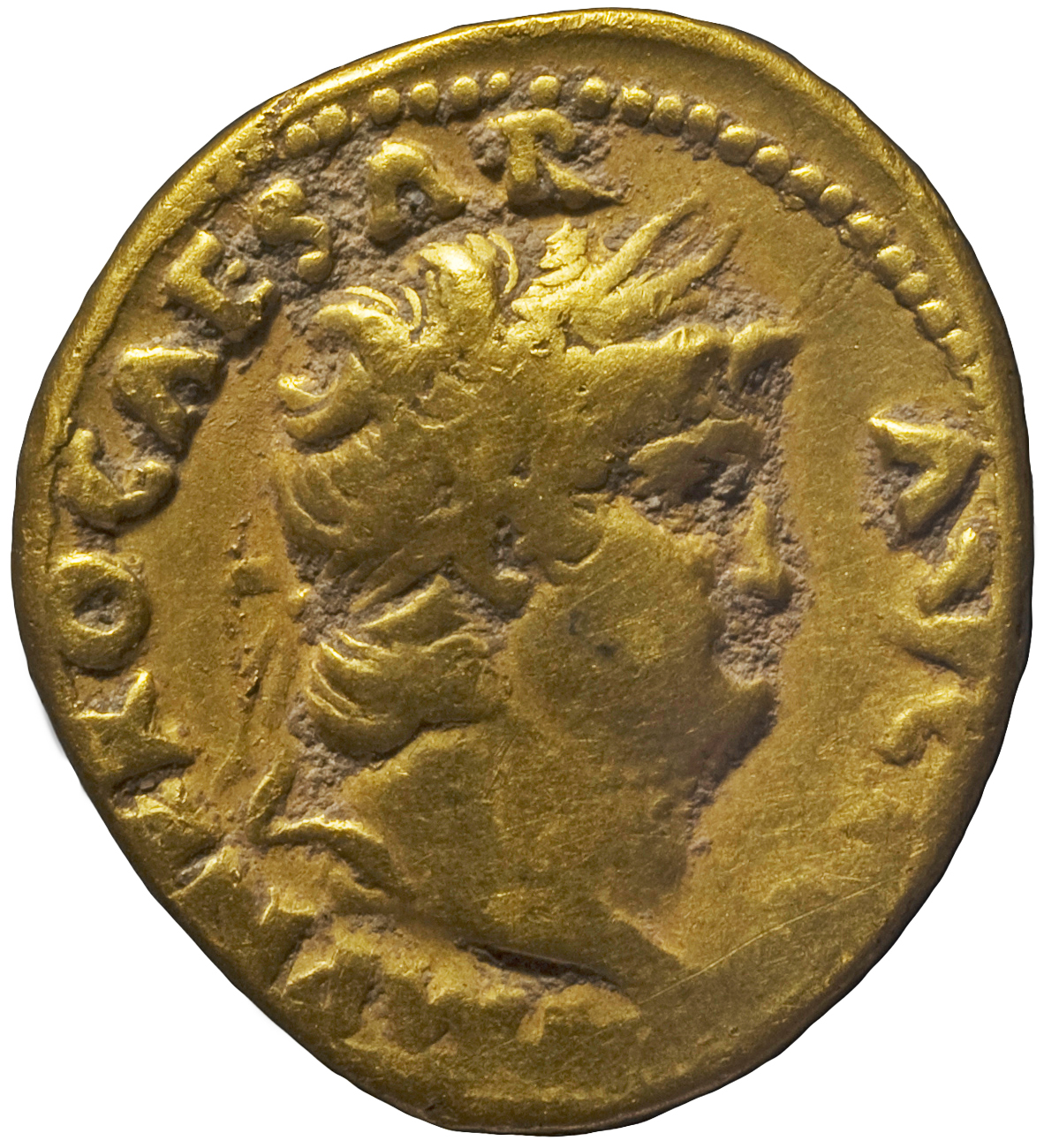 RIC I (second edition) Nero 69 Nero obverse, Head of Nero, laureate, right, with beard