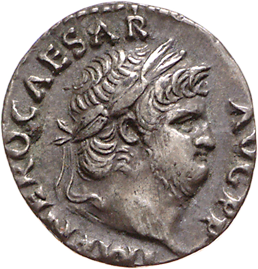 RIC I (second edition) Nero 71 Nero obverse, Head of Nero, laureate, right, with beard