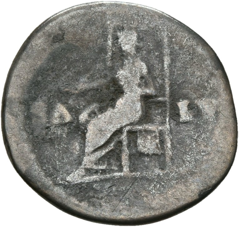 RIC I (second edition) Nero 72 Nero reverse, Salus, draped, seated left, on ornamental throne, holding patera in right han...
