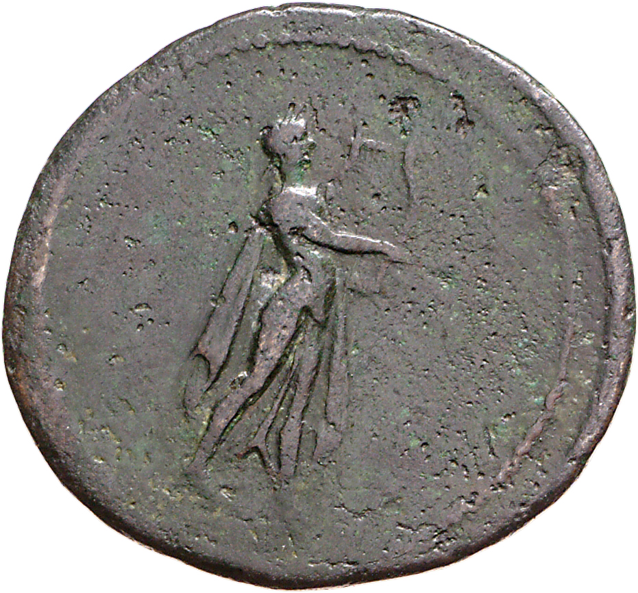 RIC I (second edition) Nero 73 Nero reverse, Nero as Apollo Citharoedus, laureate, advancing right, playing lyre