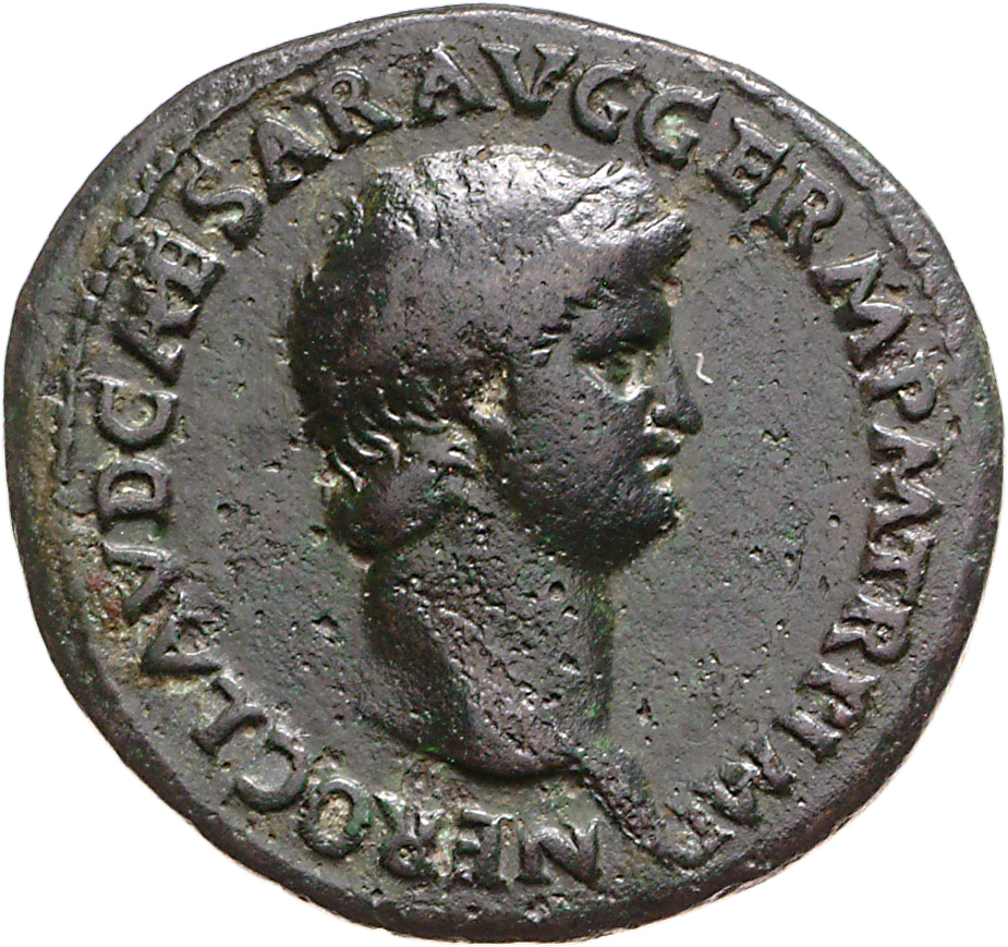 RIC I (second edition) Nero 73 Nero obverse, Head of Nero, bare, right