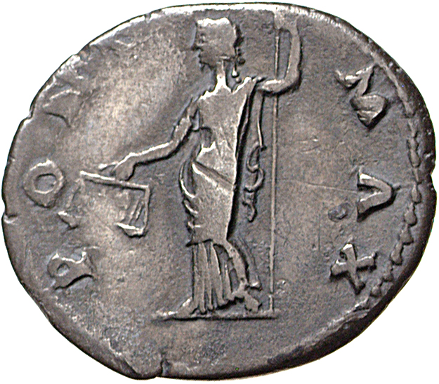 RIC I (second edition) Otho 19 Otho reverse, Aequitas, draped, standing left, holding scales in right hand and sceptre or ...