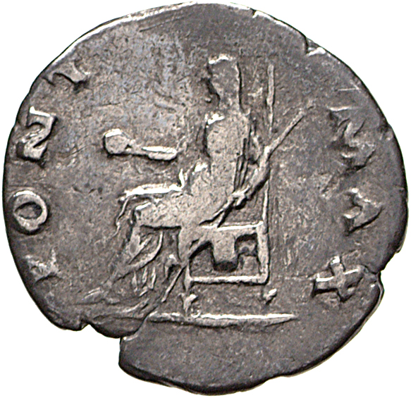 RIC I (second edition) Otho 24 Otho reverse — Vesta, draped, seated left, holding patera in right hand and sceptre in left