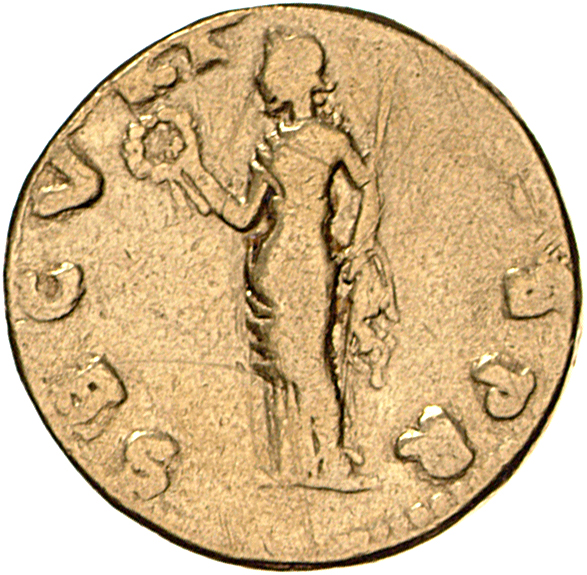 RIC I (second edition) Otho 9 Otho reverse — Securitas, draped, standing left, holding wreath in right hand and sceptre in...