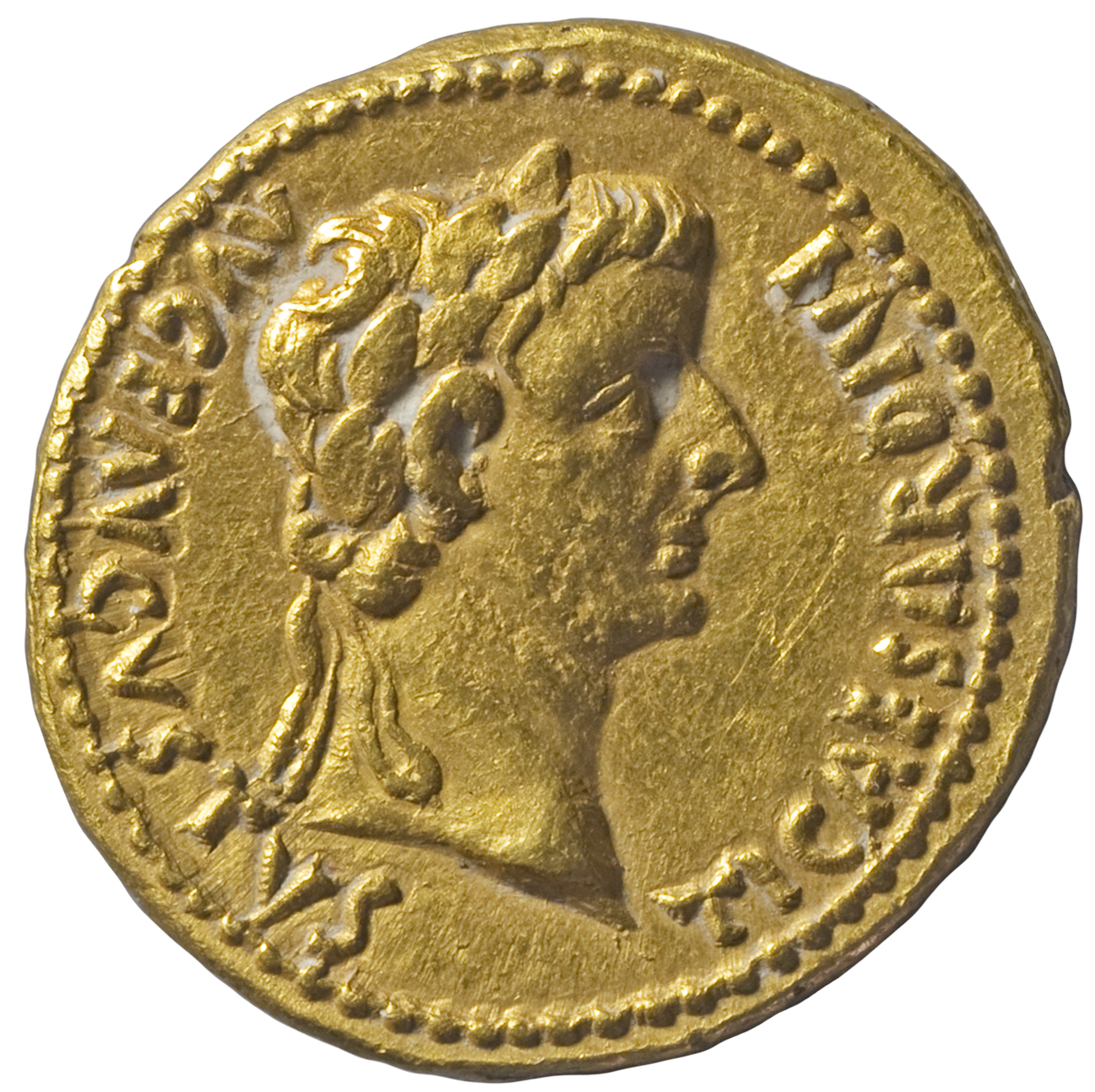 RIC I (second edition) Tiberius 24 Tiberius obverse, Head of Tiberius, laureate, right