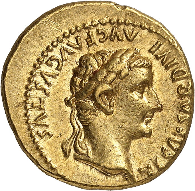RIC I (second edition) Tiberius 25 Tiberius obverse, Head of Tiberius, laureate, right