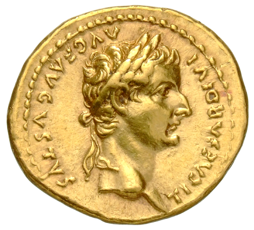 RIC I (second edition) Tiberius 29 Tiberius obverse, Head of Tiberius, laureate, right