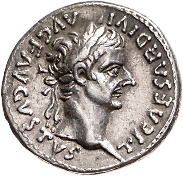 RIC I (second edition) Tiberius 30 Tiberius obverse, Head of Tiberius, laureate, right