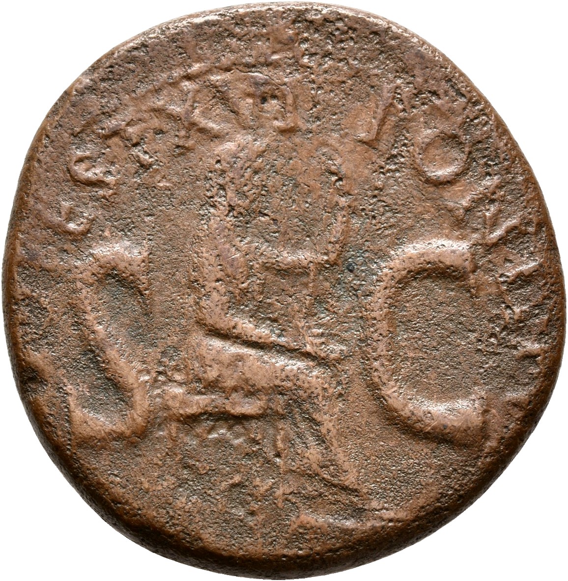 RIC I (second edition) Tiberius 34 Tiberius reverse — Female figure, veiled, draped, seated, right, holding patera in righ...