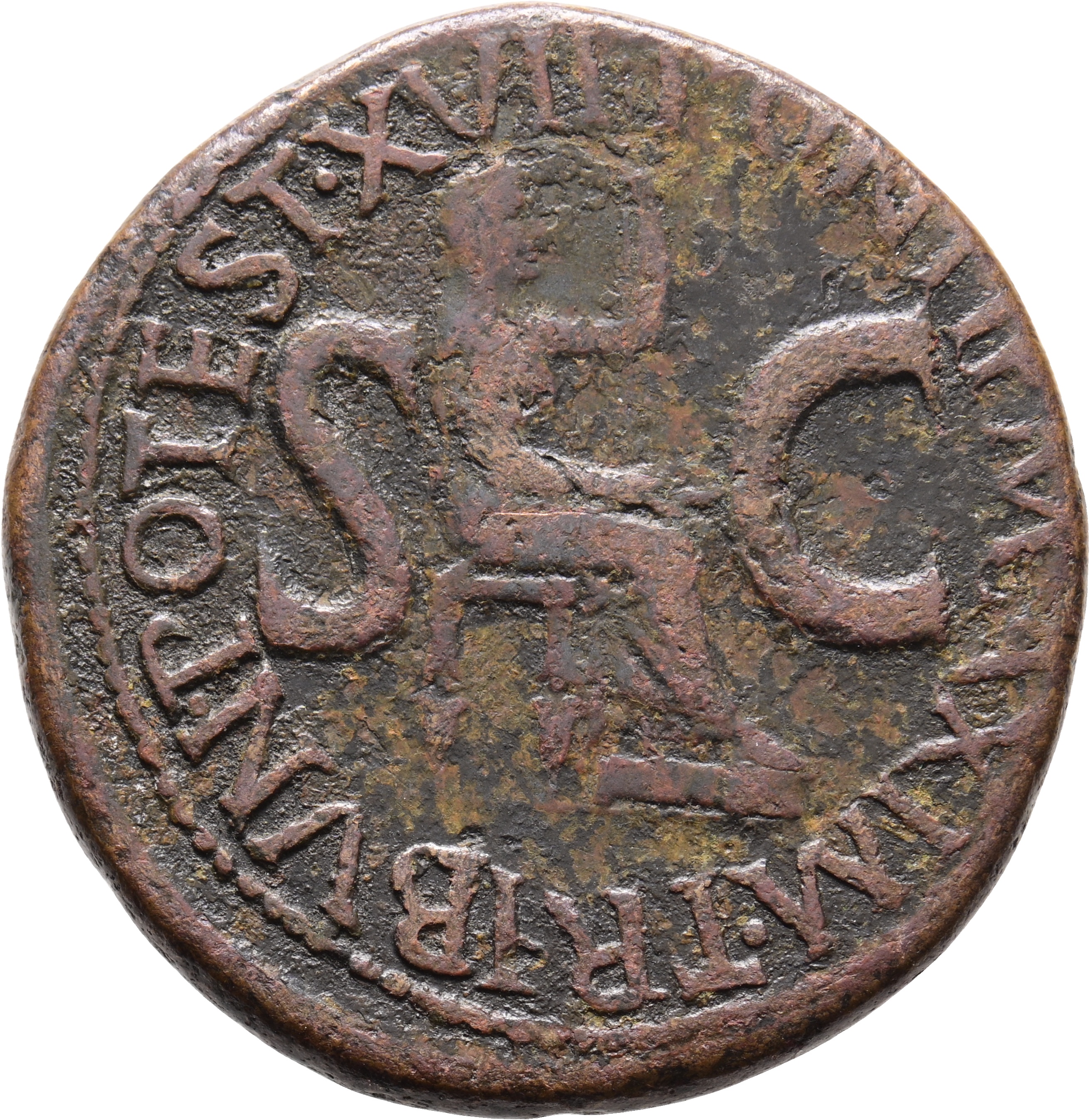 RIC I (second edition) Tiberius 35 Tiberius reverse — Female figure, veiled, draped, seated, right, holding patera in righ...