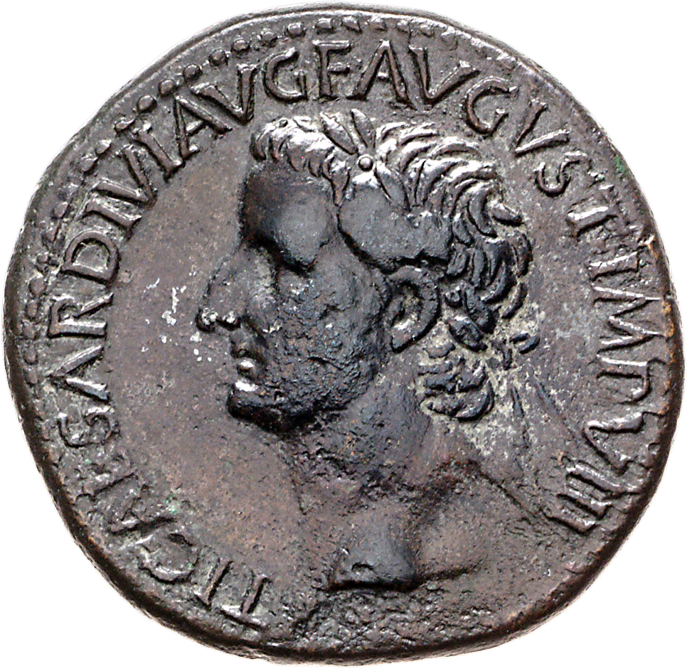 RIC I (second edition) Tiberius 38 Tiberius obverse, Head of Tiberius, laureate, left
