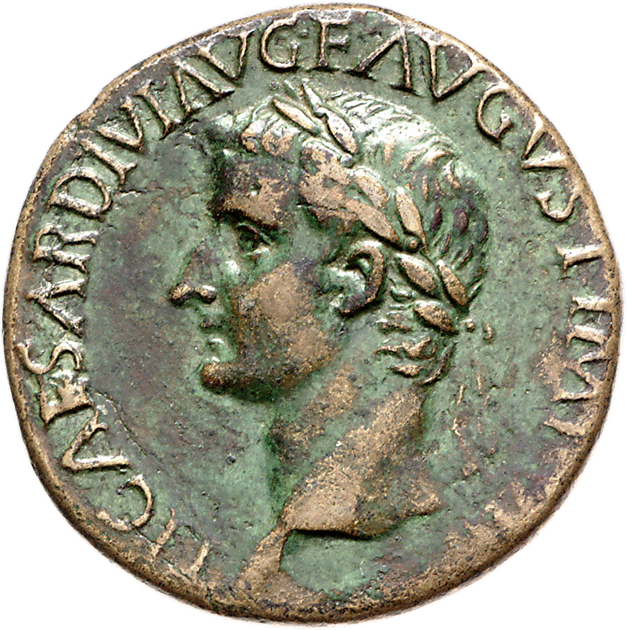 RIC I (second edition) Tiberius 39 Tiberius obverse, Head of Tiberius, laureate, left
