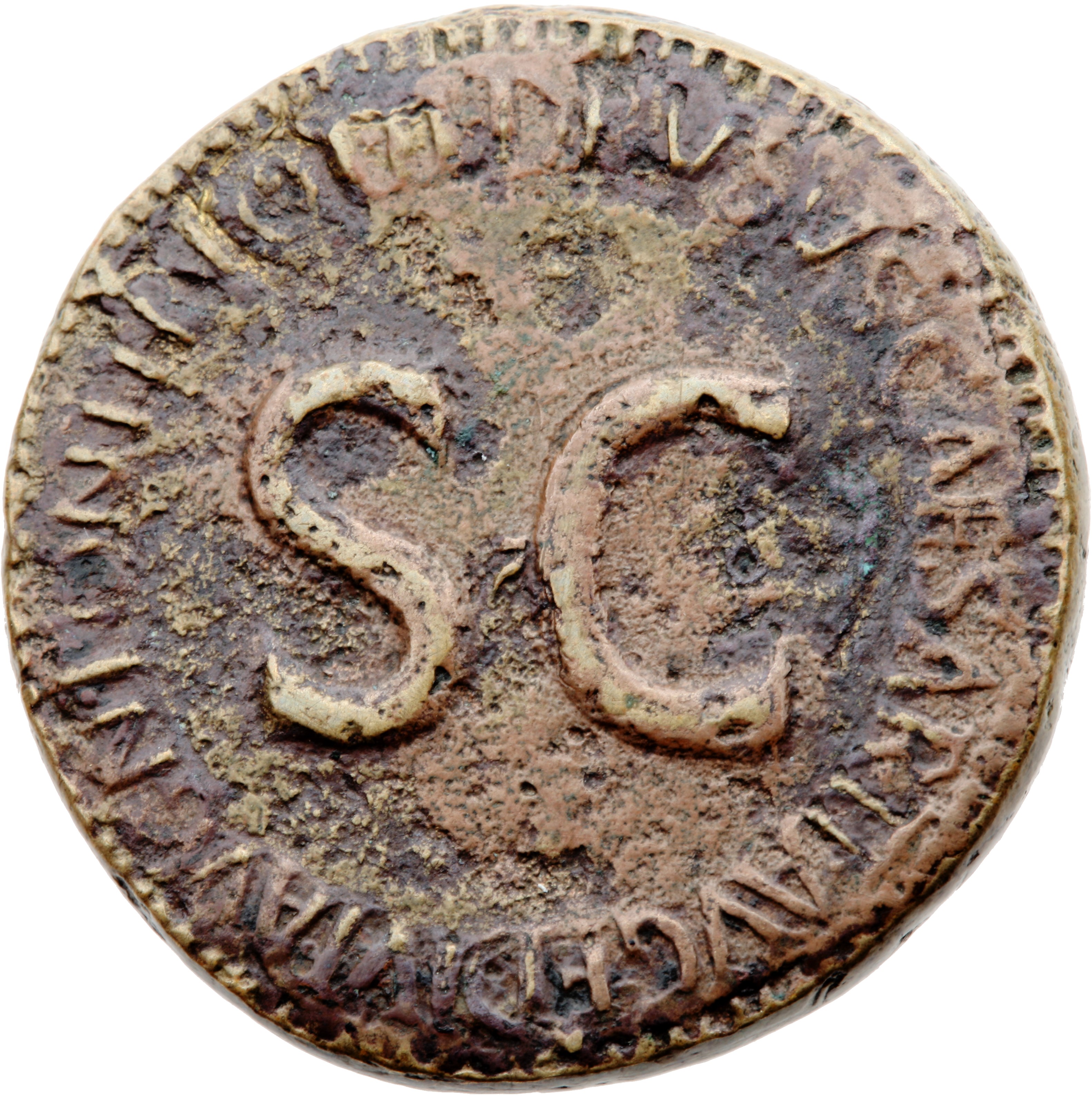 RIC I (second edition) Tiberius 42 Tiberius reverse — Legend surrounding large S C