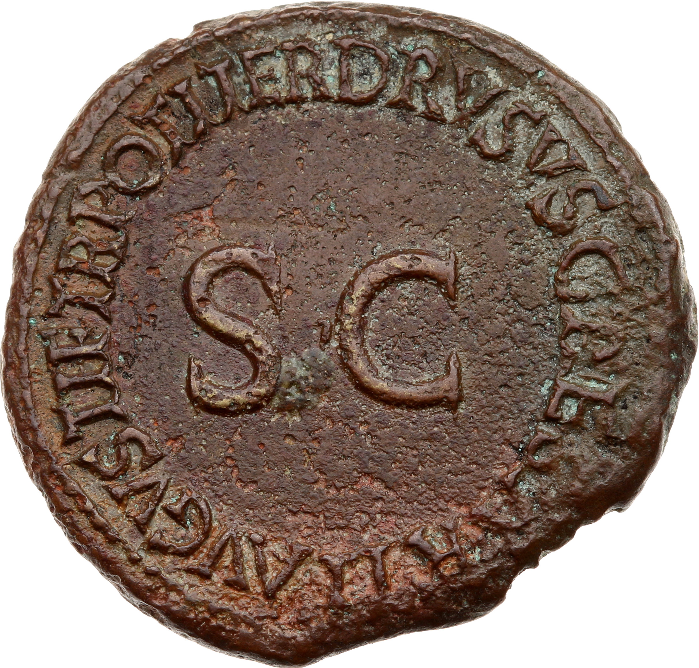 RIC I (second edition) Tiberius 43 Tiberius reverse — Legend surrounding large S C
