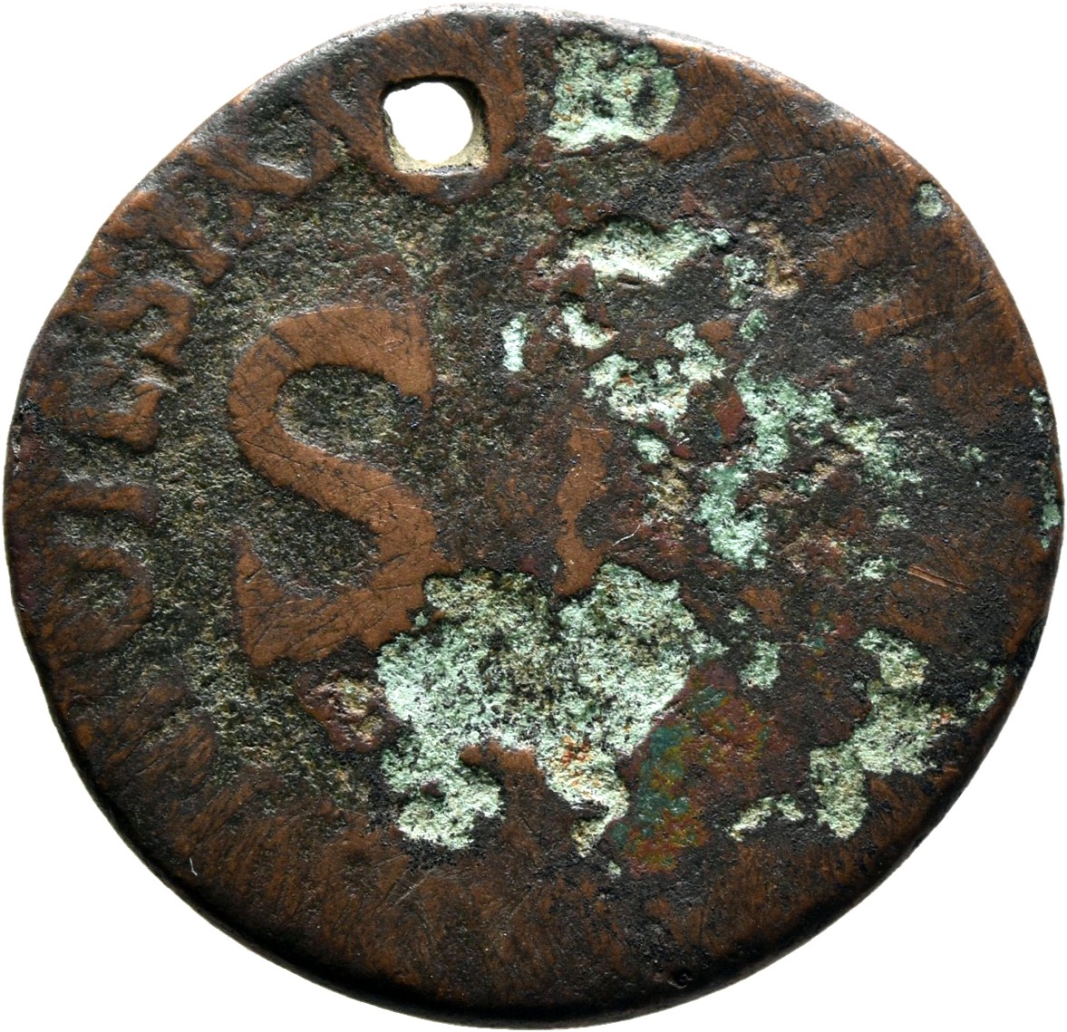 RIC I (second edition) Tiberius 44 Tiberius reverse — Legend surrounding large S C