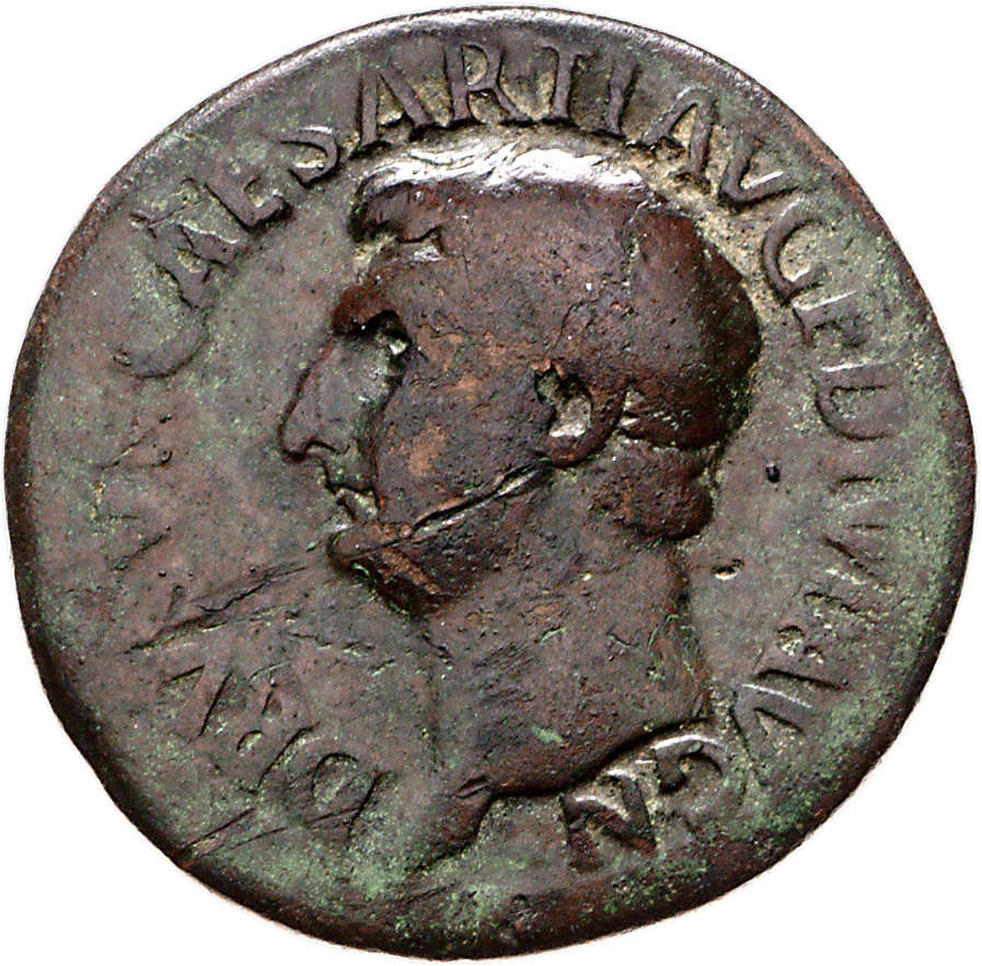 RIC I (second edition) Tiberius 45 Tiberius obverse, Head of Drusus, bare, left