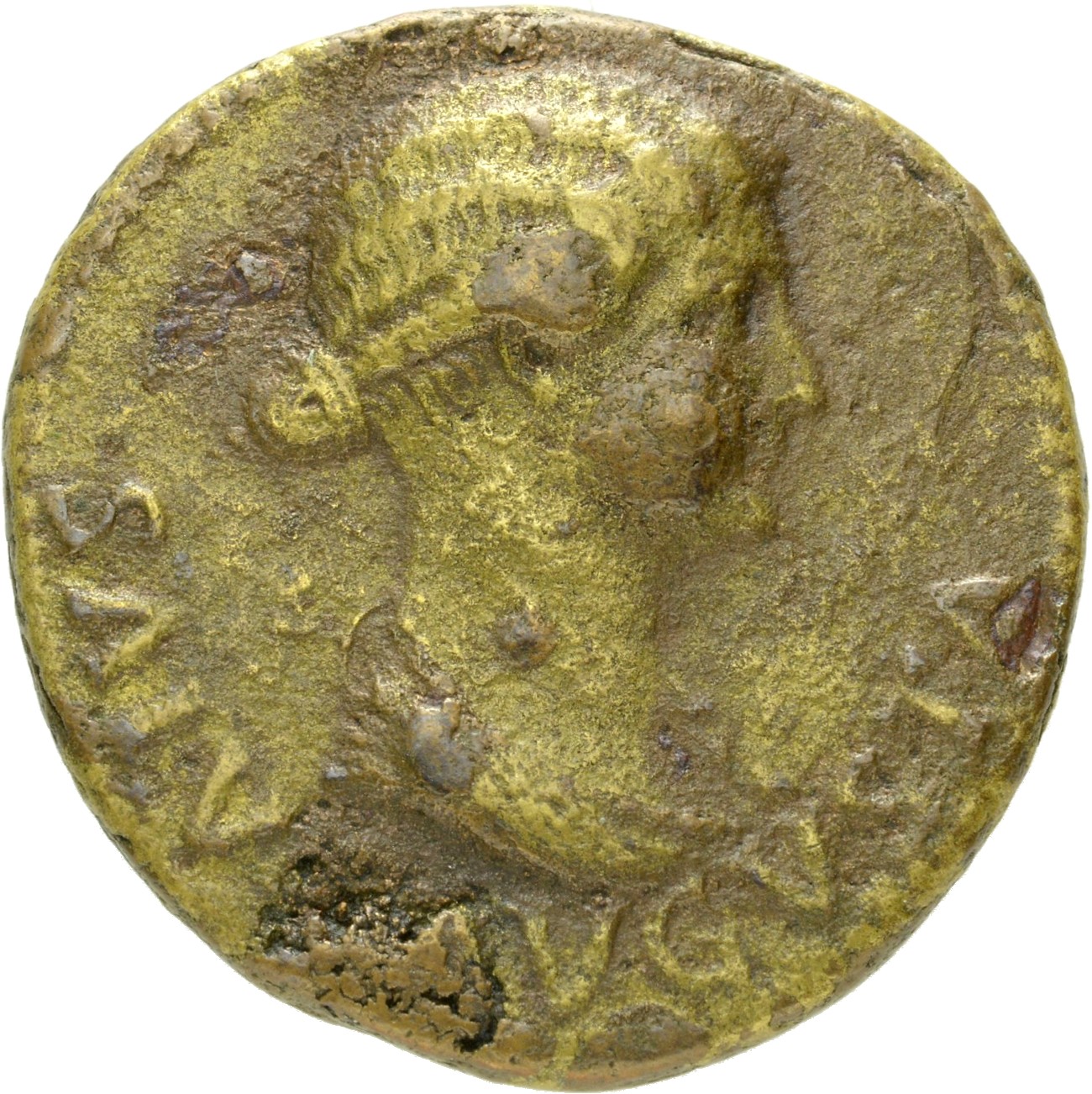 RIC I (second edition) Tiberius 47 Tiberius obverse, Bust of woman as Salus Augusta, draped, right; head bare with hair wa...