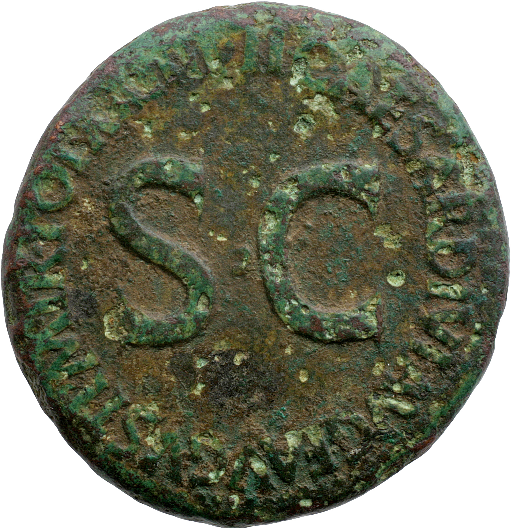 RIC I (second edition) Tiberius 50 Tiberius reverse — Legend surrounding large S C
