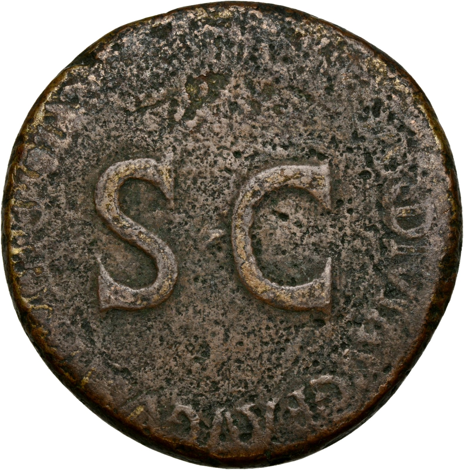 RIC I (second edition) Tiberius 51 Tiberius reverse — Legend surrounding large S C