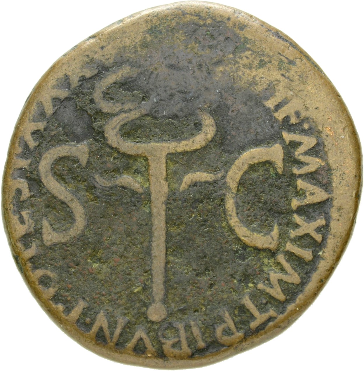 RIC I (second edition) Tiberius 53 Tiberius reverse, Winged caduceus upright