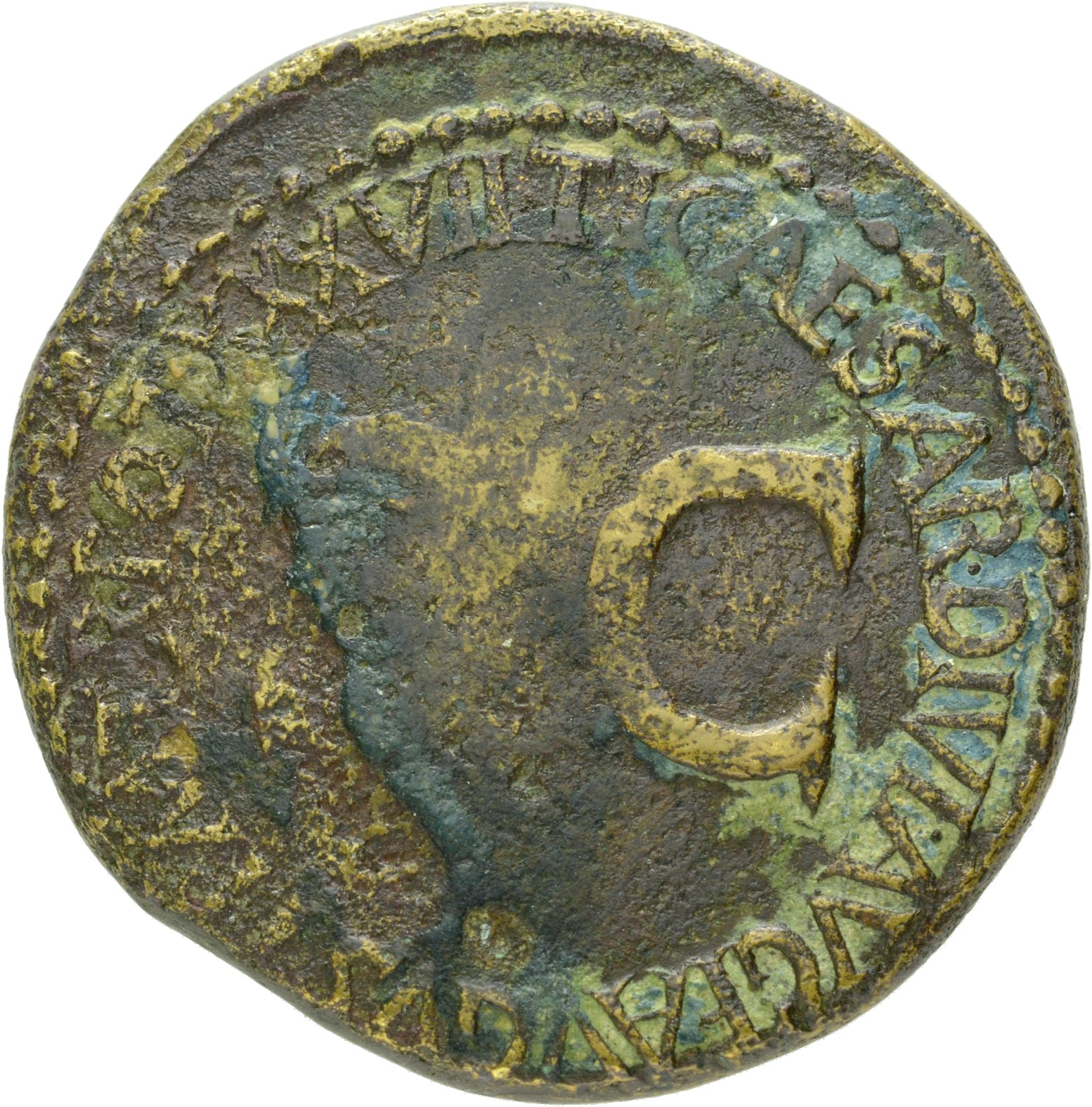 RIC I (second edition) Tiberius 62 Tiberius reverse — Legend surrounding large S C