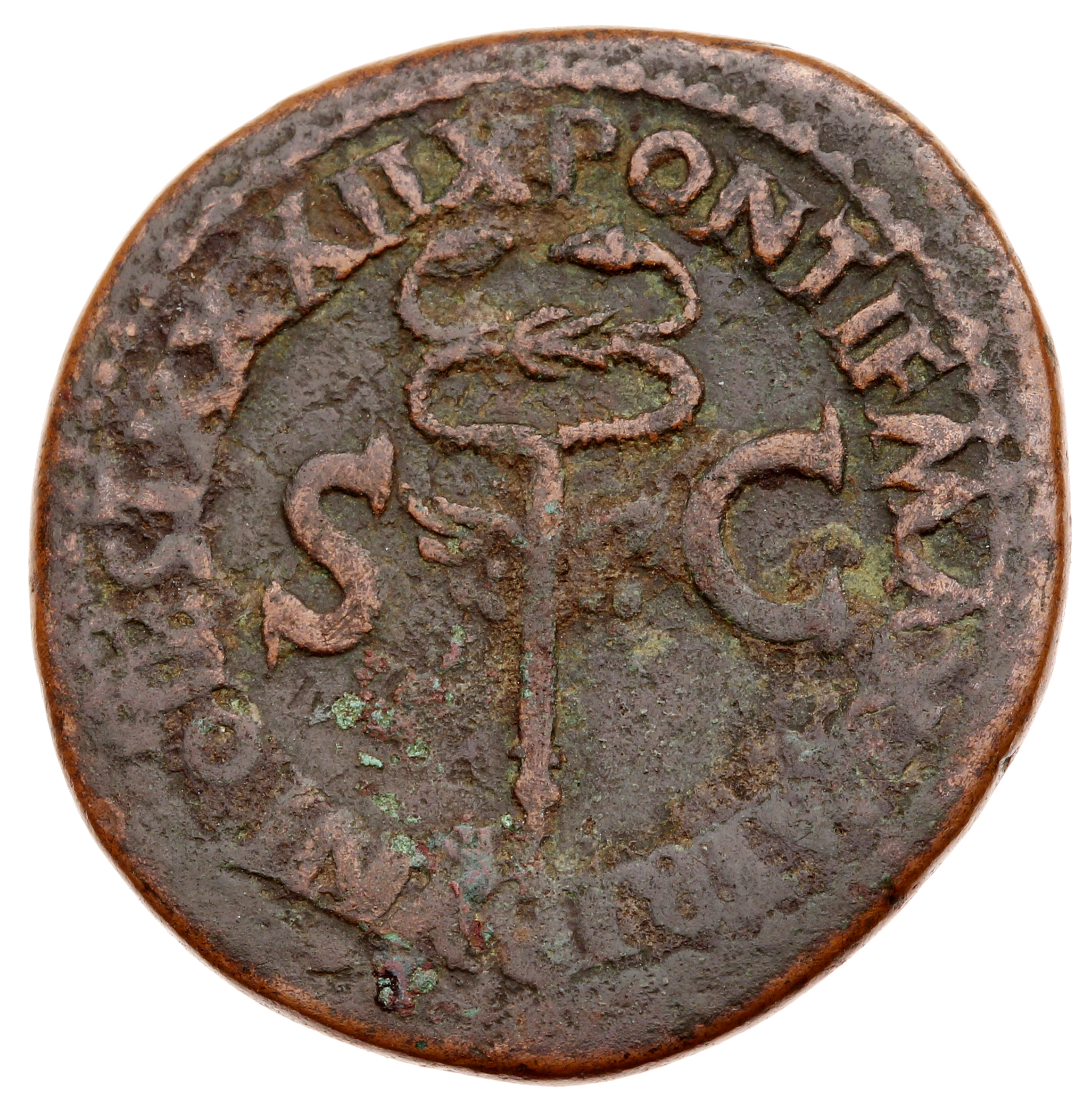 RIC I (second edition) Tiberius 65 Tiberius reverse — Winged caduceus upright