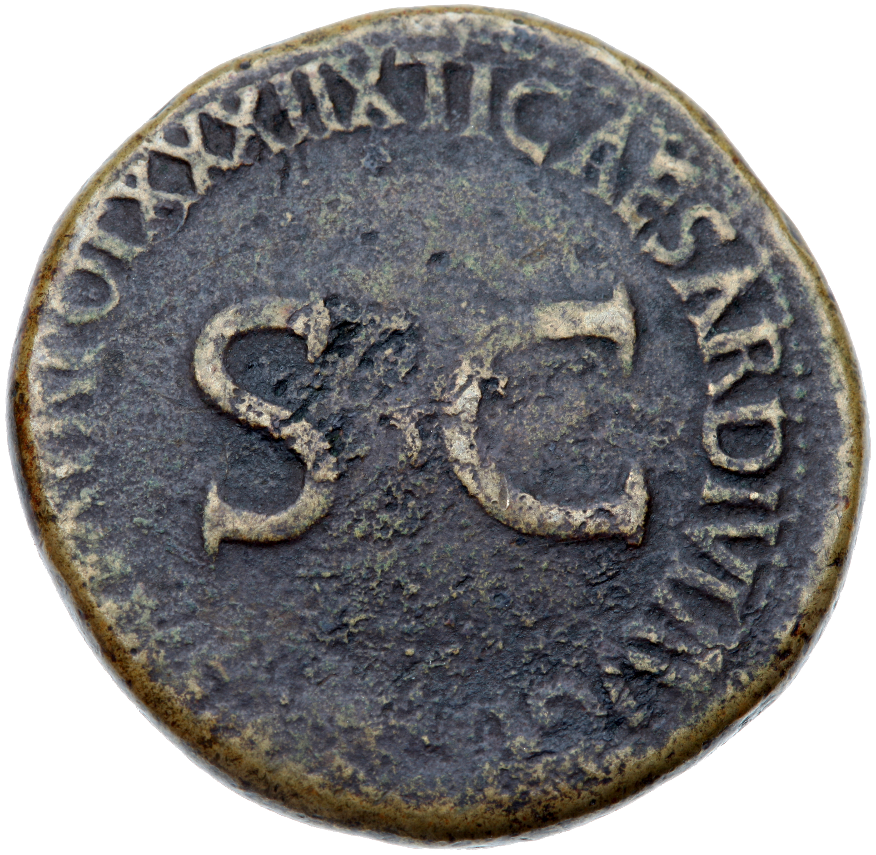 RIC I (second edition) Tiberius 67 Tiberius reverse — Legend surrounding large S C