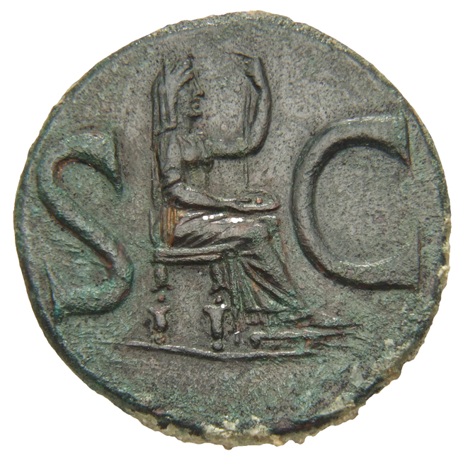 RIC I (second edition) Tiberius 72 Tiberius reverse, Female figure, veiled, draped, seated right, holding patera in right ...