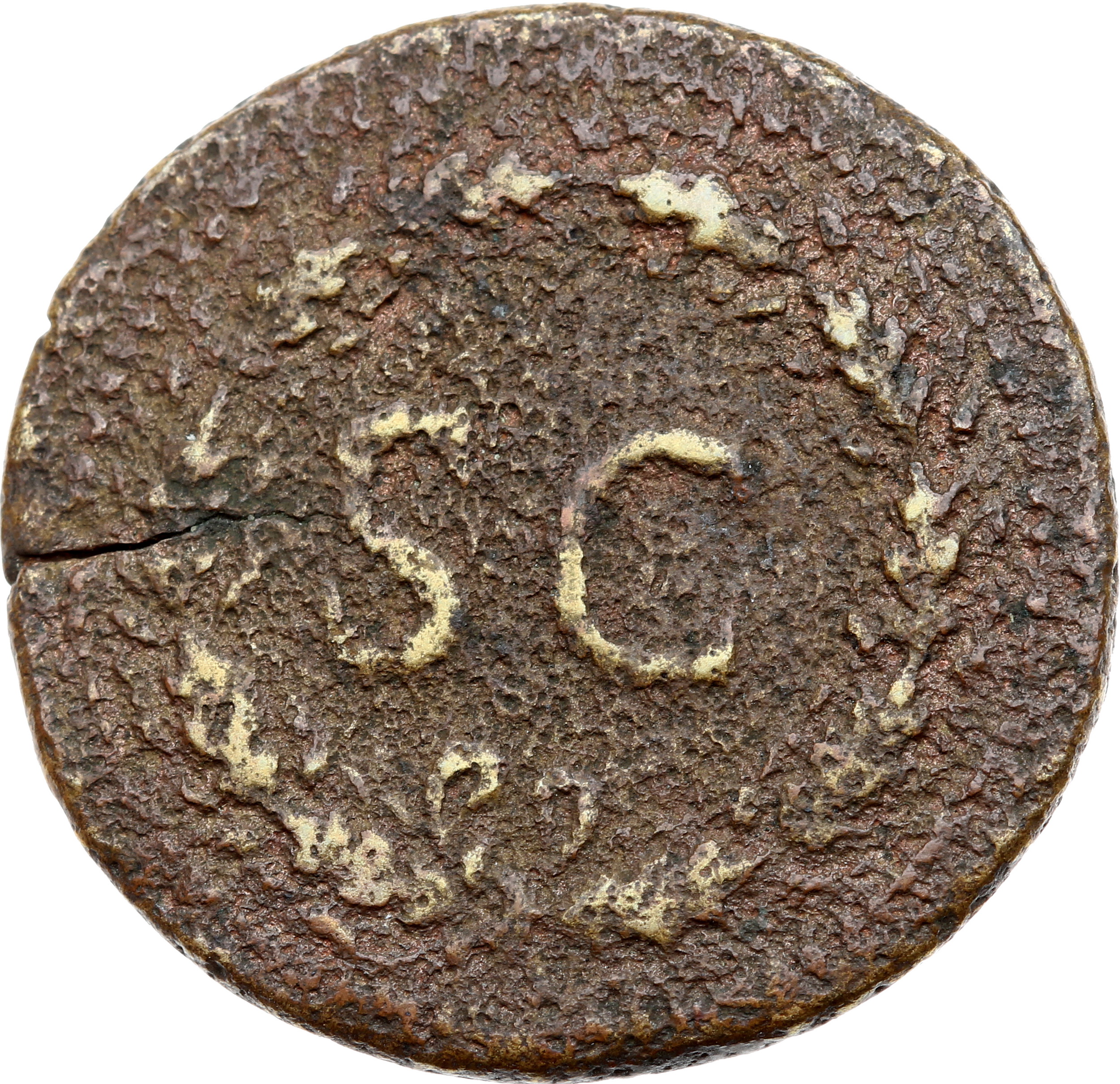 RIC I (second edition) Tiberius 79 Tiberius reverse — Large SC within oak-wreath